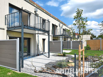 Balkone am Neubau Holz-Hybrid-Haus Passivhaus gebaut vom Balkonbauer Spittelmeister