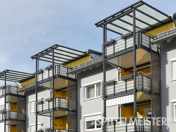 Balkonblumenkasten in anthrazit grau aus Aluminium