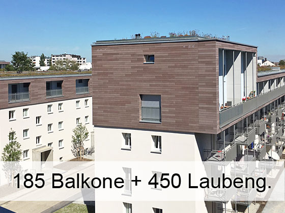 185 Balkone als Fertigbalkone und 450 Laubengang gebaut für Wohnungbaugesellschaft in München vom Balkonbauer Spittelmeister