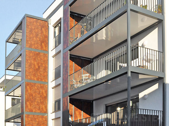 Spittelmeister Balkone als Highlight der Fassade mit besonderer Verkleidung