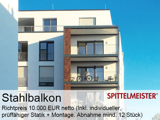 Balkon Preis Stahl mit Kunststoffverkleidung 10000 EUR