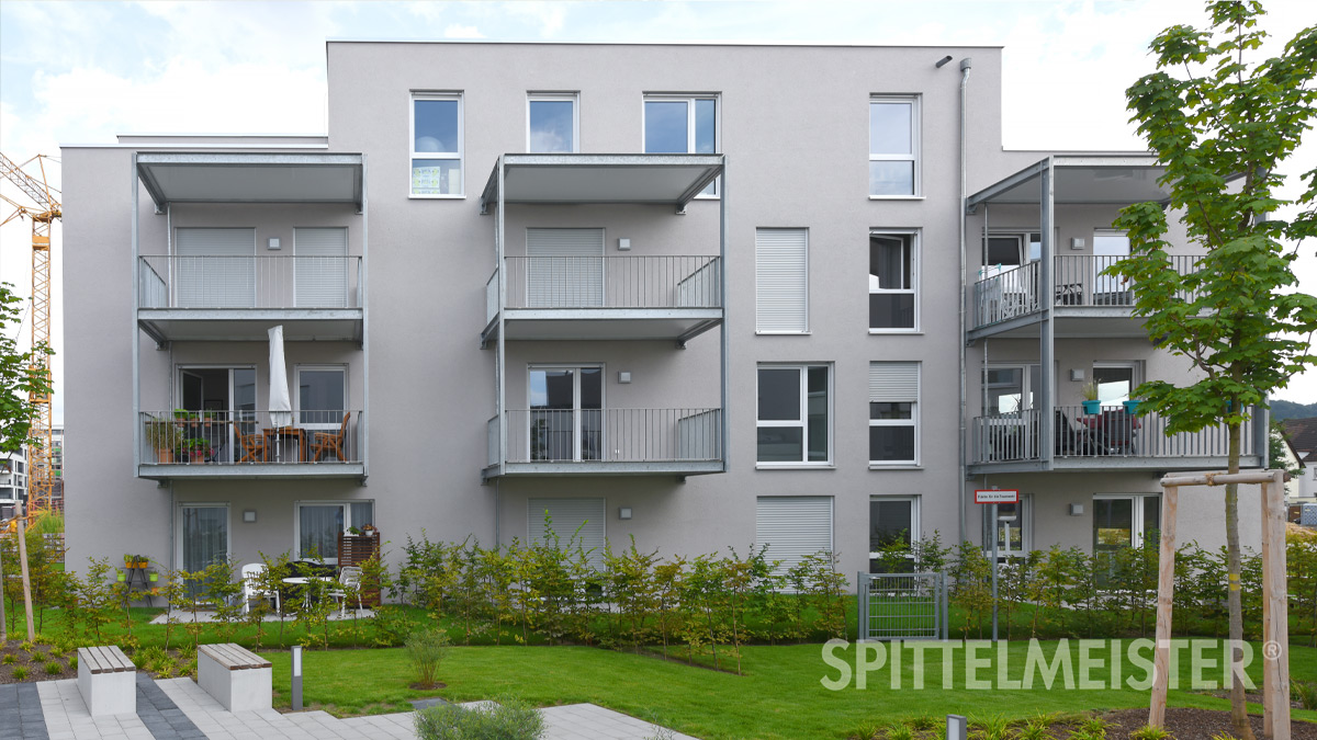 Systembalkone Heilbronn Südpark © Balkonbauer Spittelmeister Spittelmeister Systembalkone als freitragende Stahlbalkone am Neubau