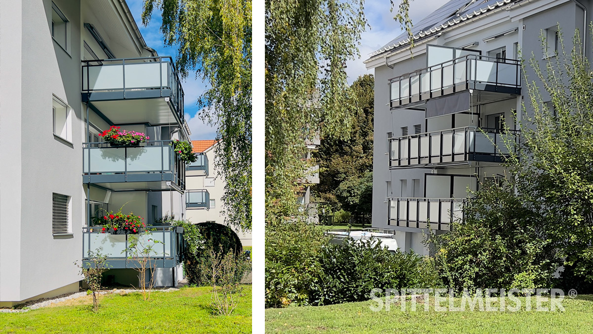 Schweiz Stahlbalkon freitragend © Balkonbauer Spittelmeister neue Spittelmeister Balkone in der Schweiz