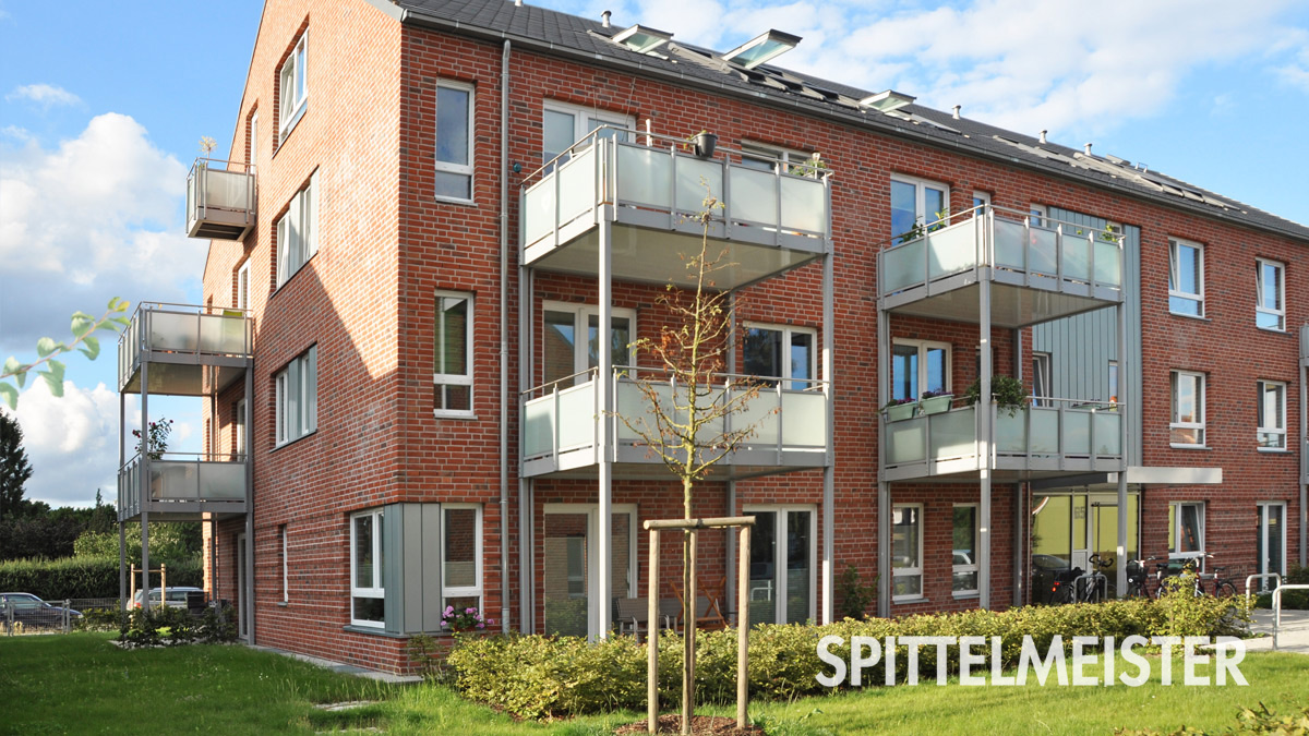 Balkon am Neubau in Lübeck